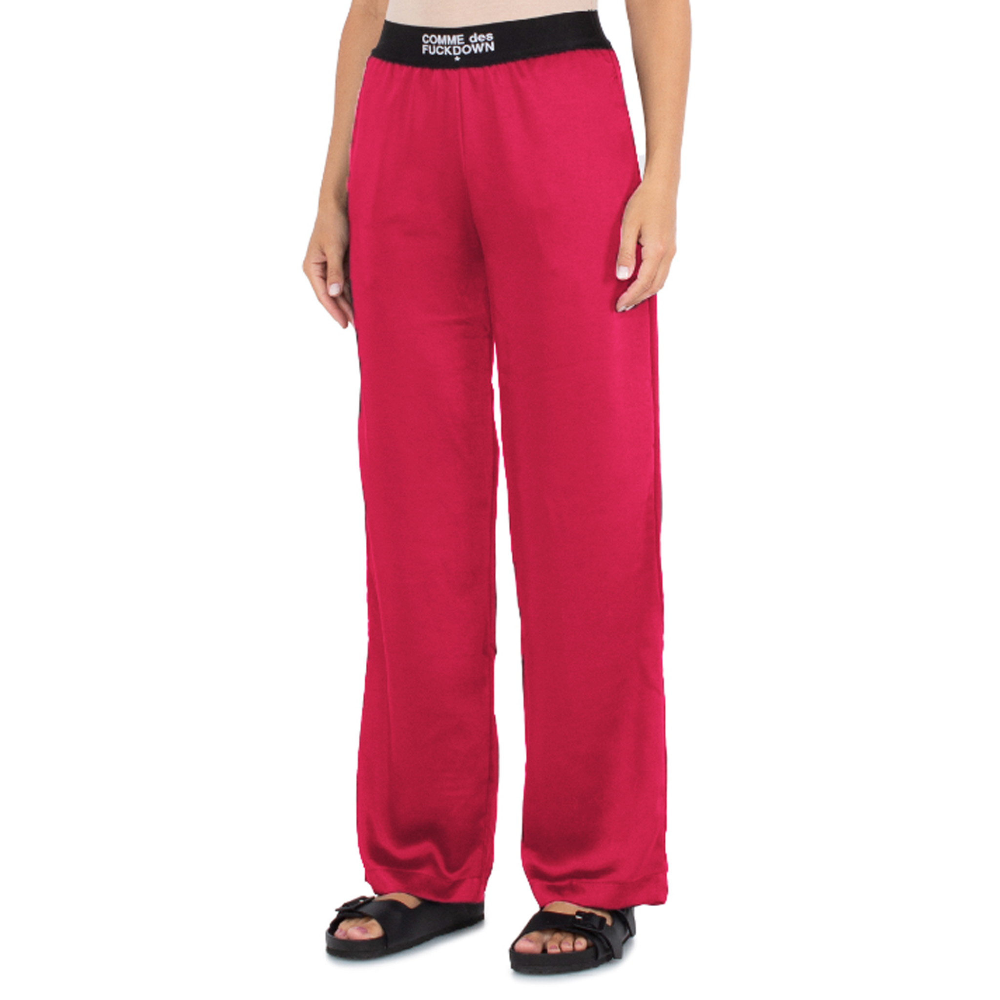 Pantaloni in raso fuxia