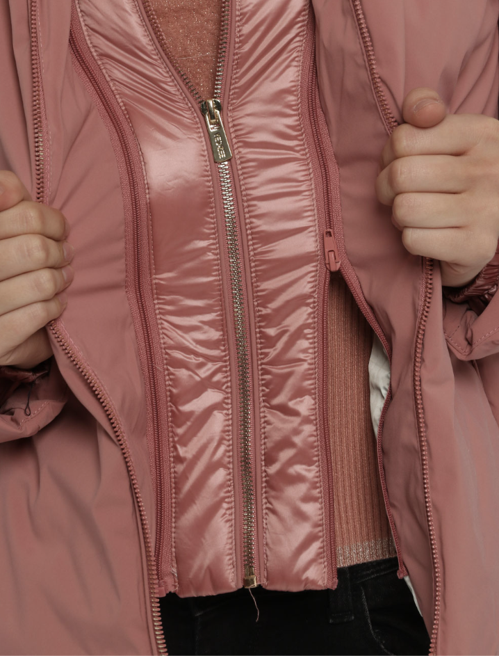 Piumino corto rosa