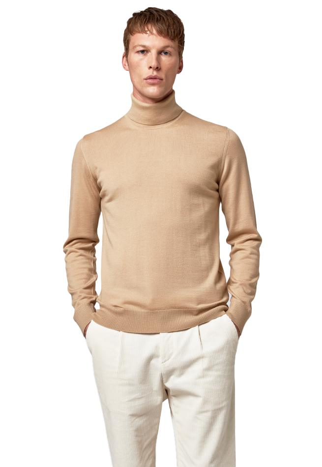 Maglia dolcevita beige