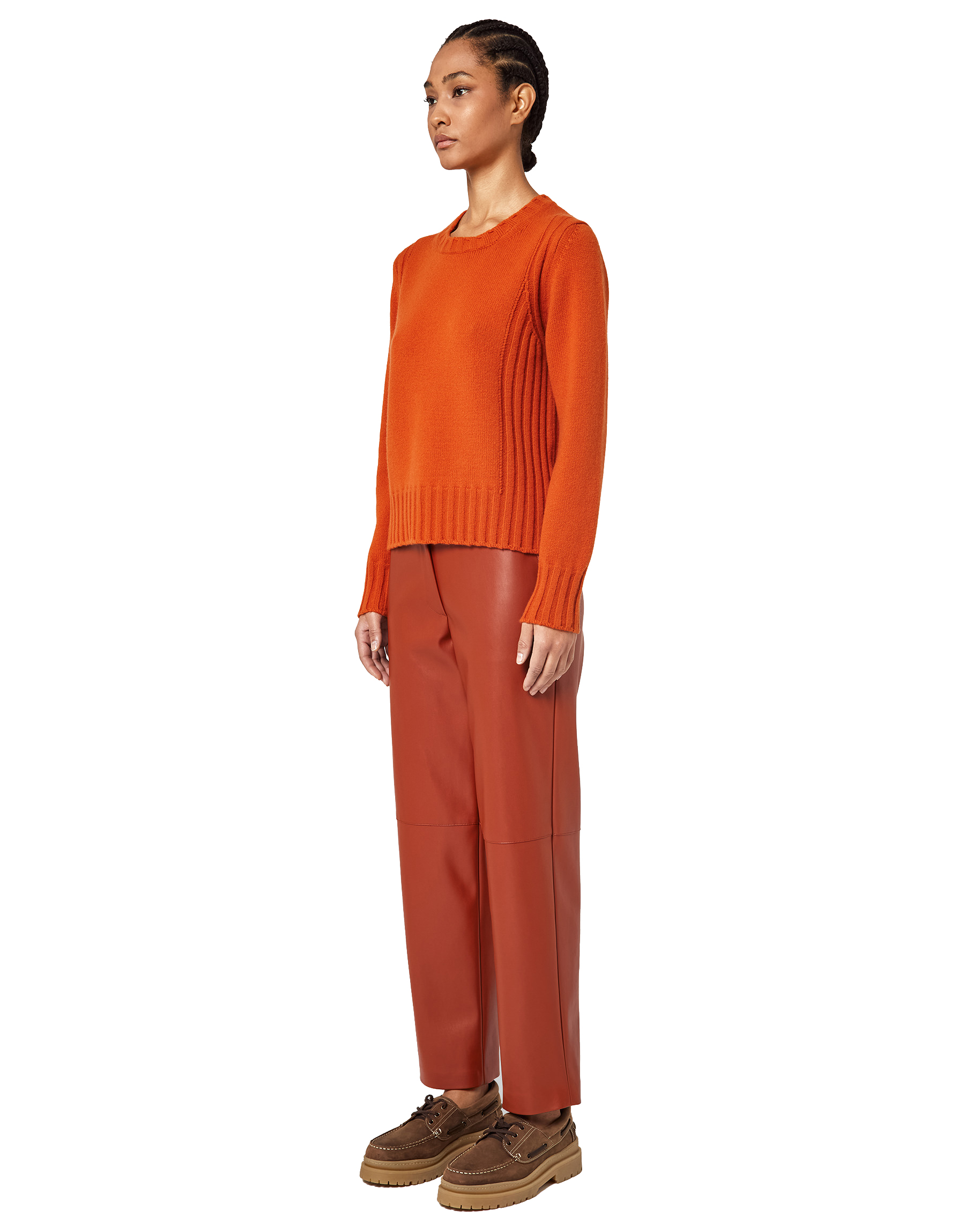 Girocollo cashmere zucca