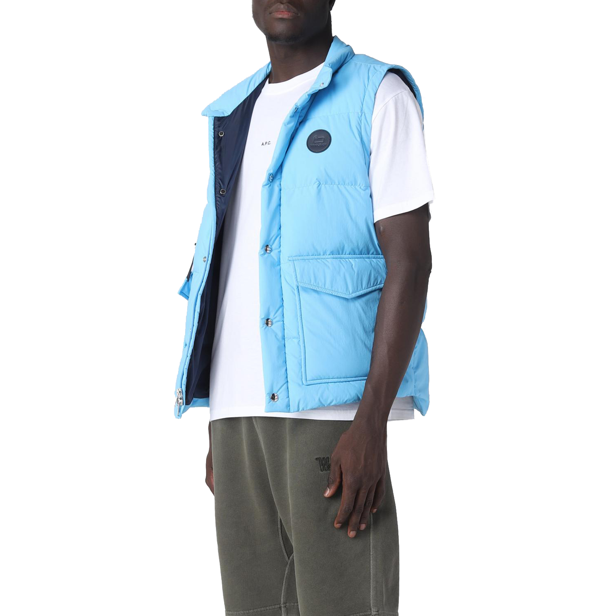 Gilet piumino azzurro