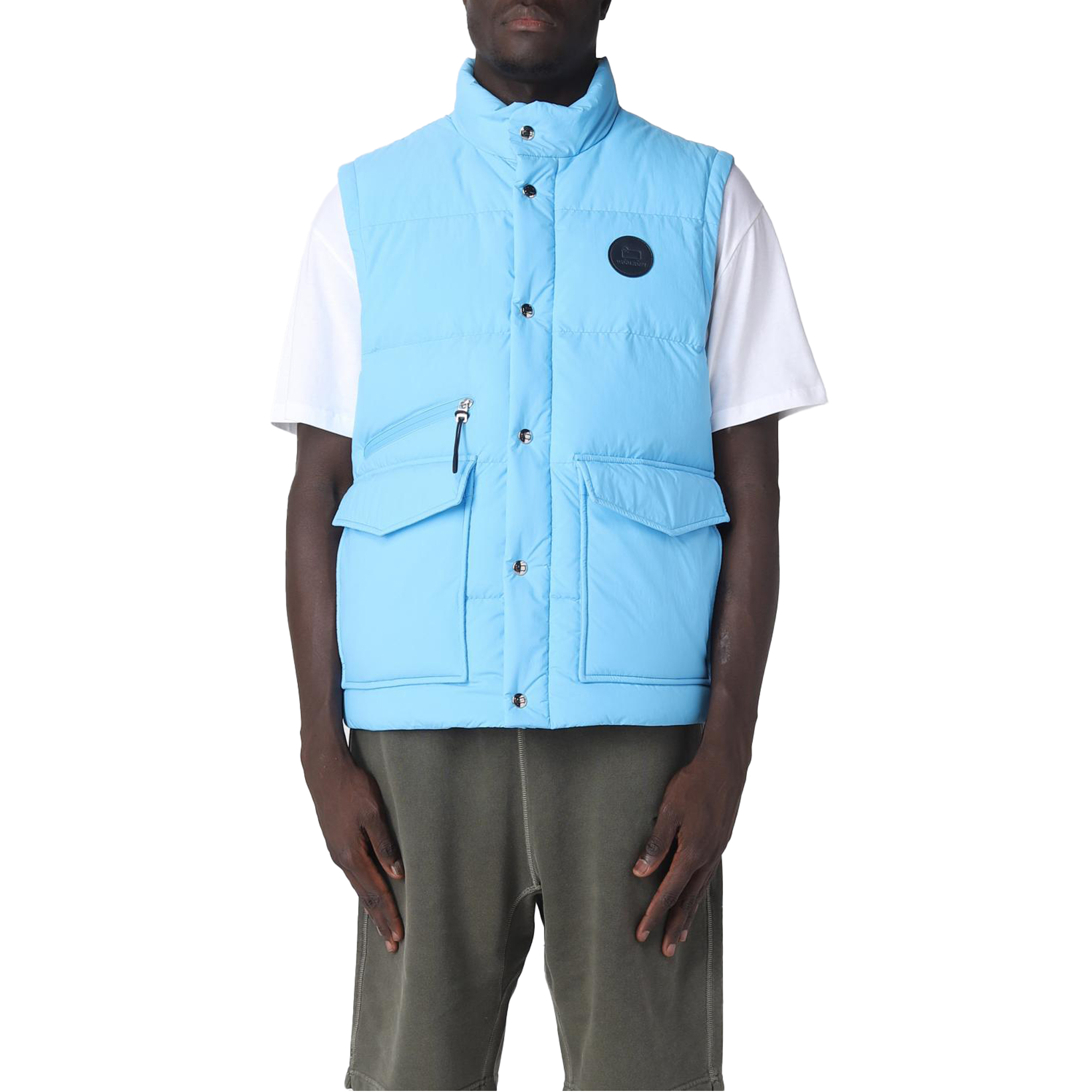 Gilet piumino azzurro
