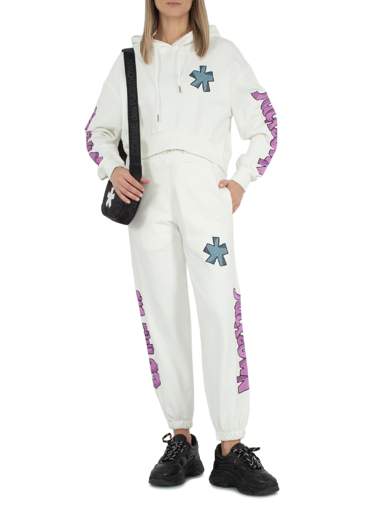 Pantaloni felpa ricamo