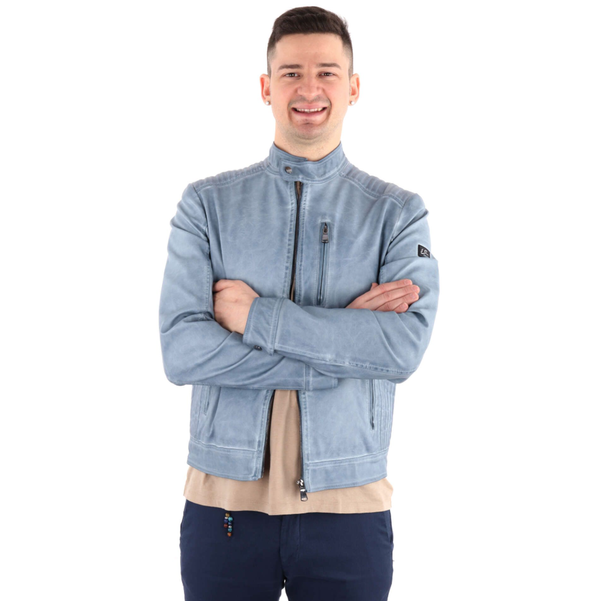 Yes Zee Giacca ecopelle denim