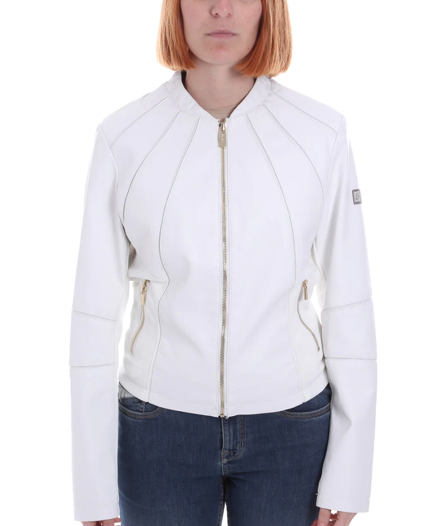 Giacca ecopelle bianco