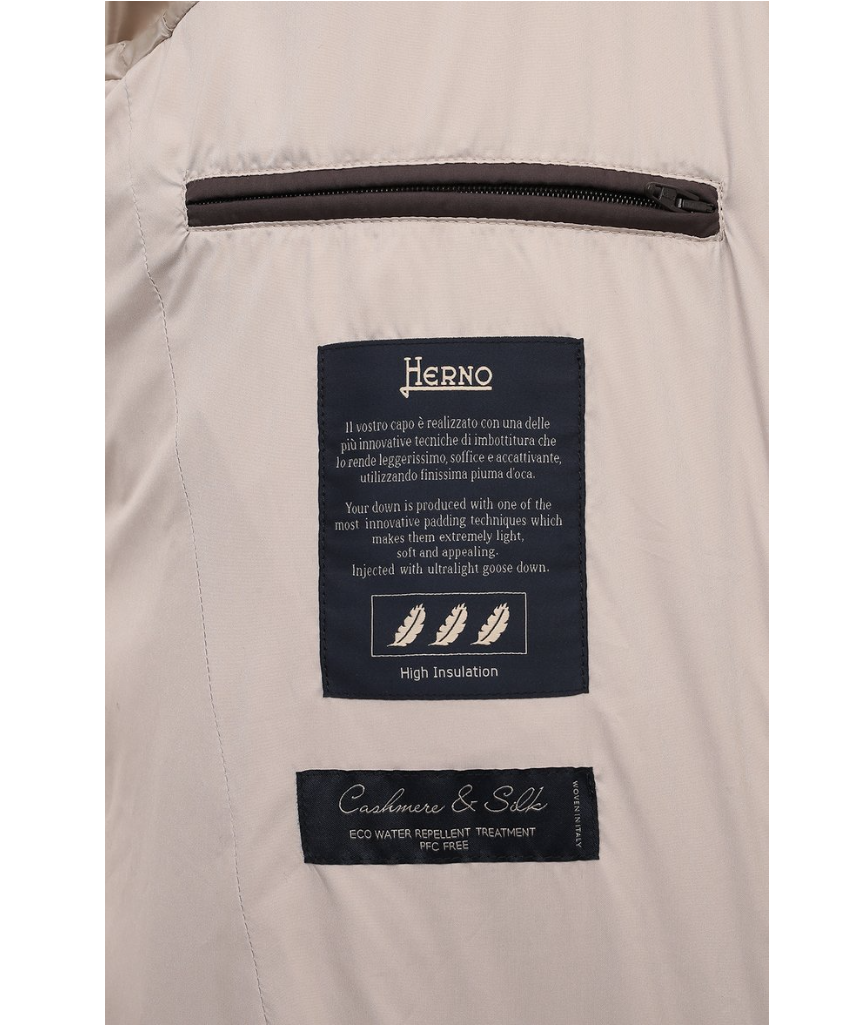 Piumino cashmere beige