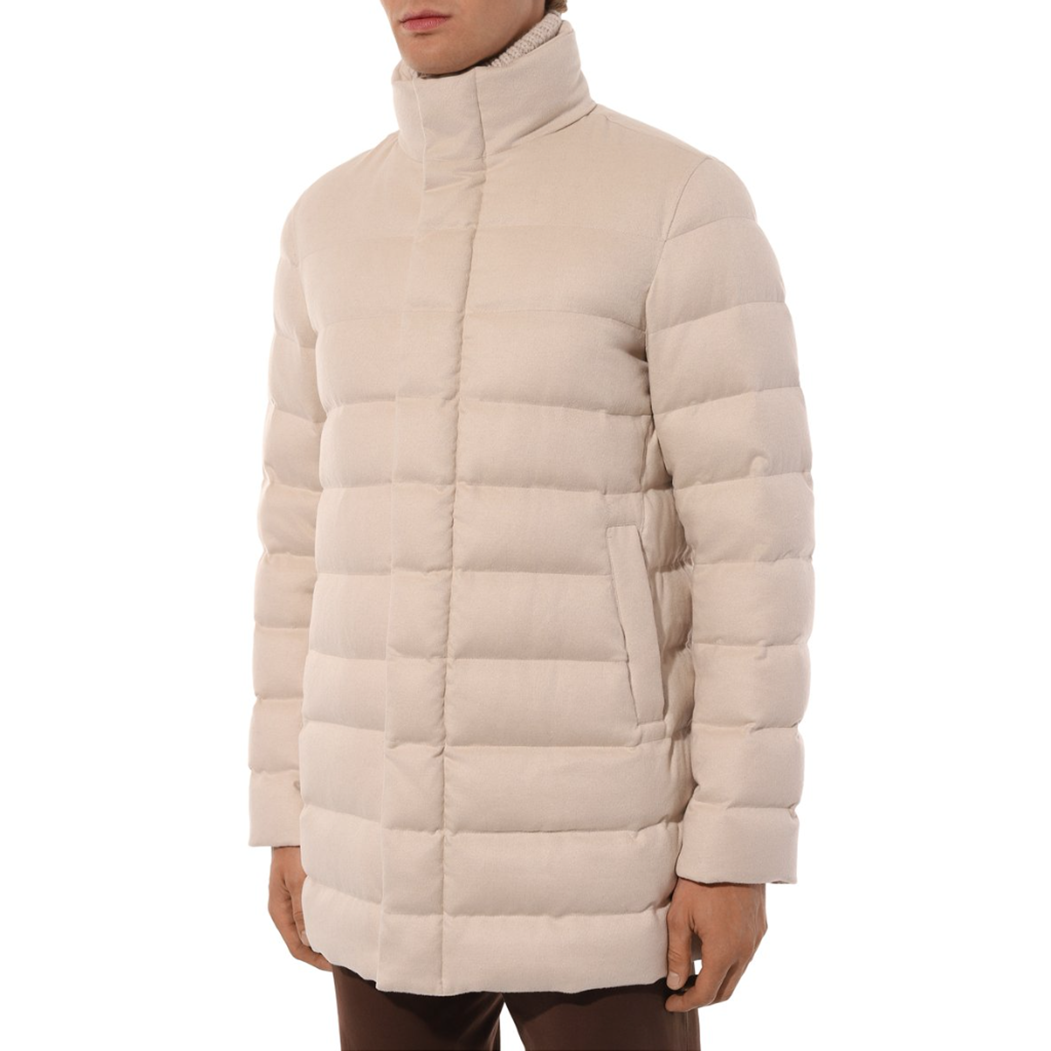 Piumino cashmere beige