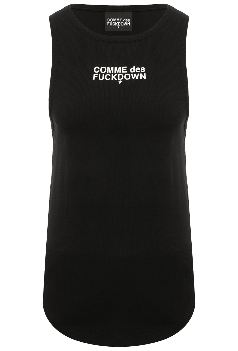 Comme Des Fuckdown Canotta in costina nera