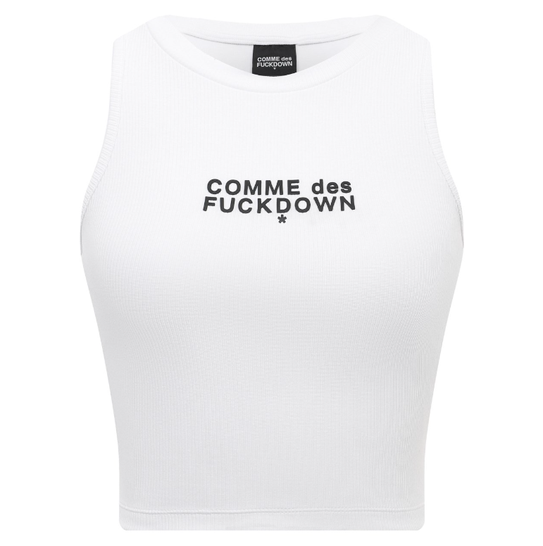 Top crop in costina bianco