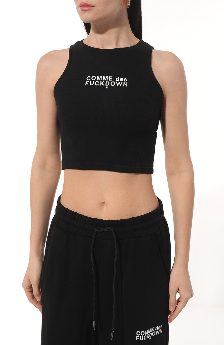 Top crop in costina nero