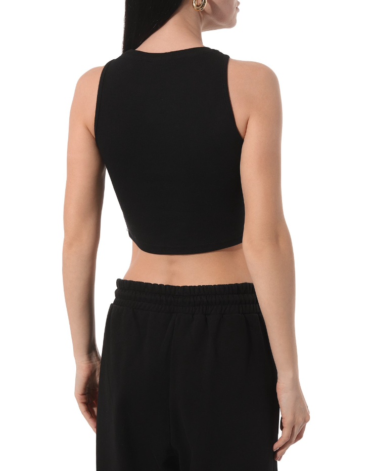 Top crop in costina nero