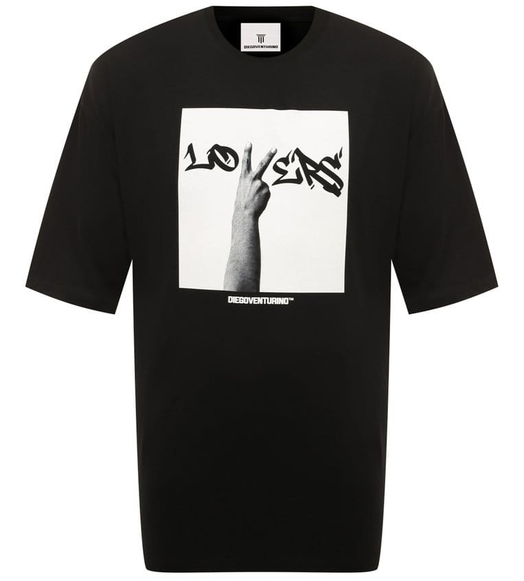 Diego Venturino T-shirt nera stampa