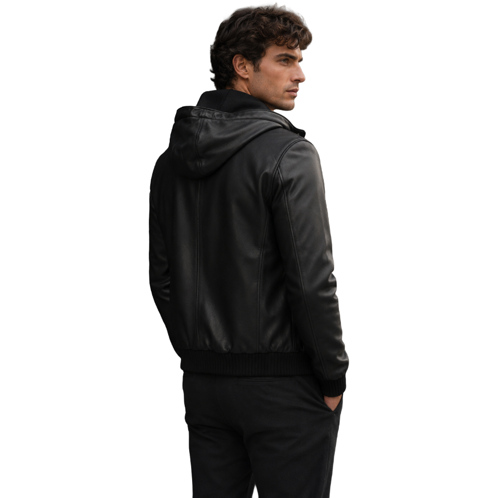 Giacca in pelle nera