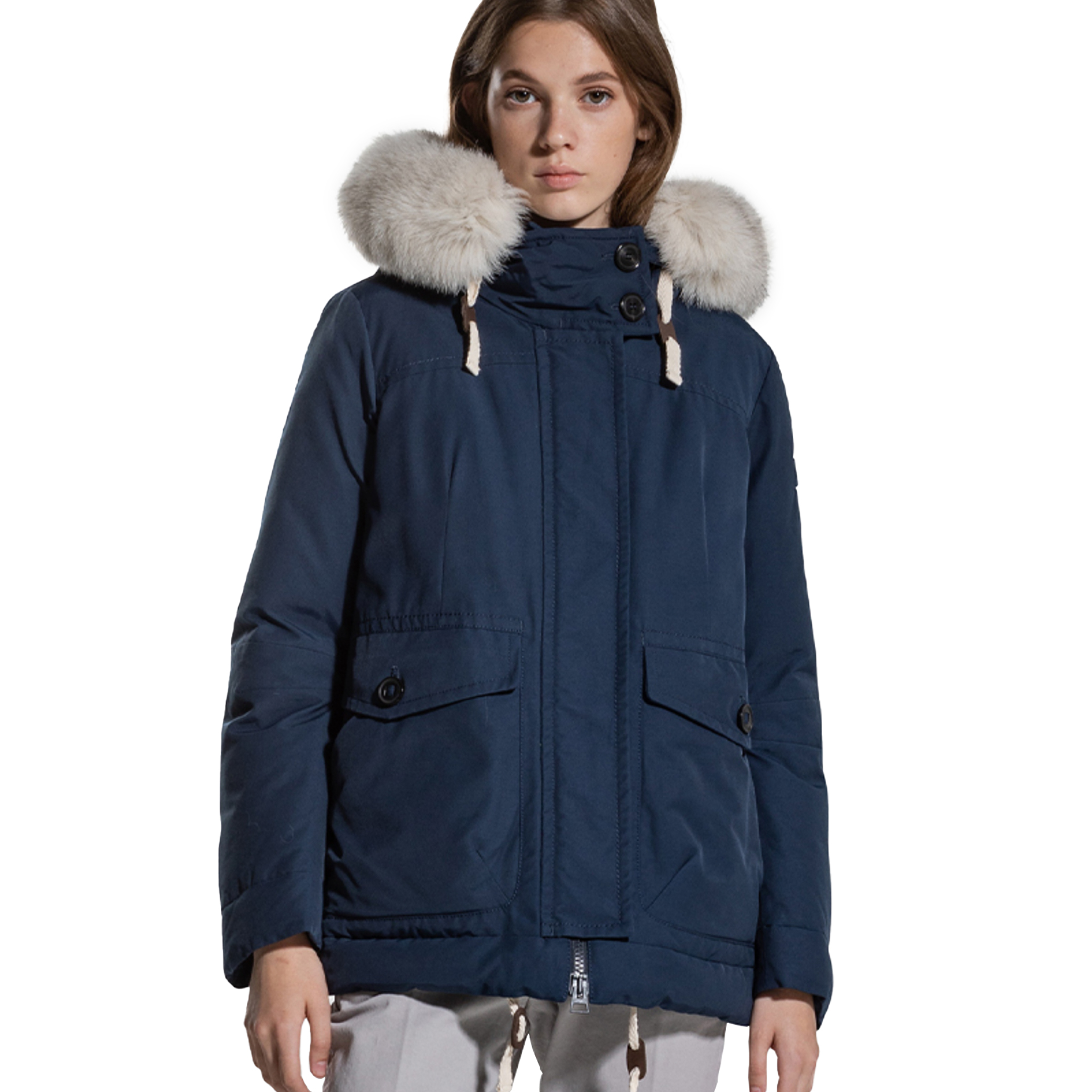 Parka imbottito con pelo