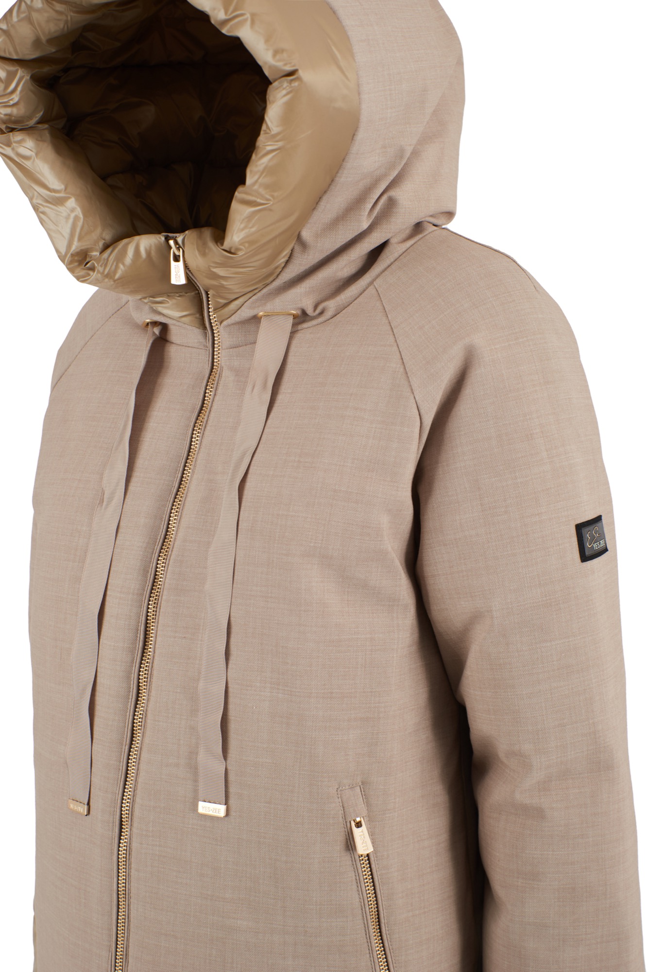 Piumino tessuto beige