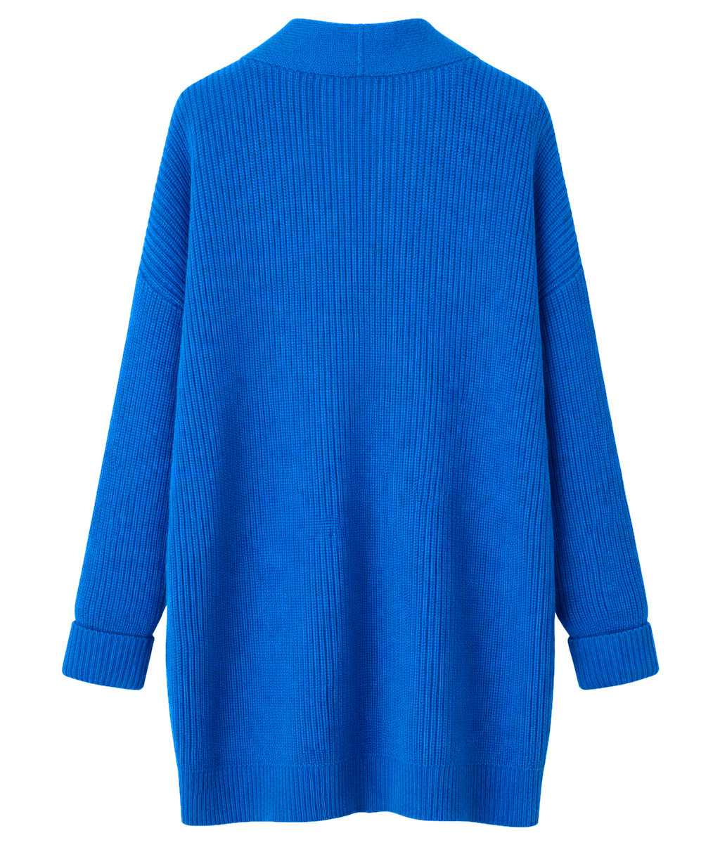 Cardigan lungo maglia blu