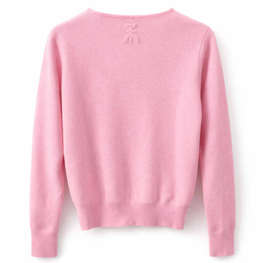 Maglia rosa scollo V