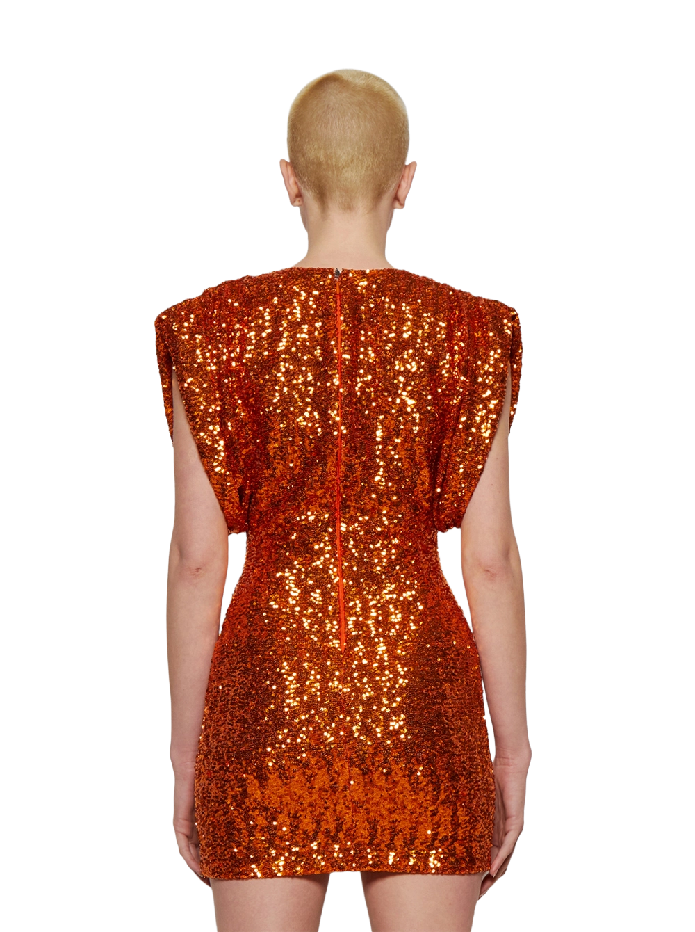 Abito arancione paillettes