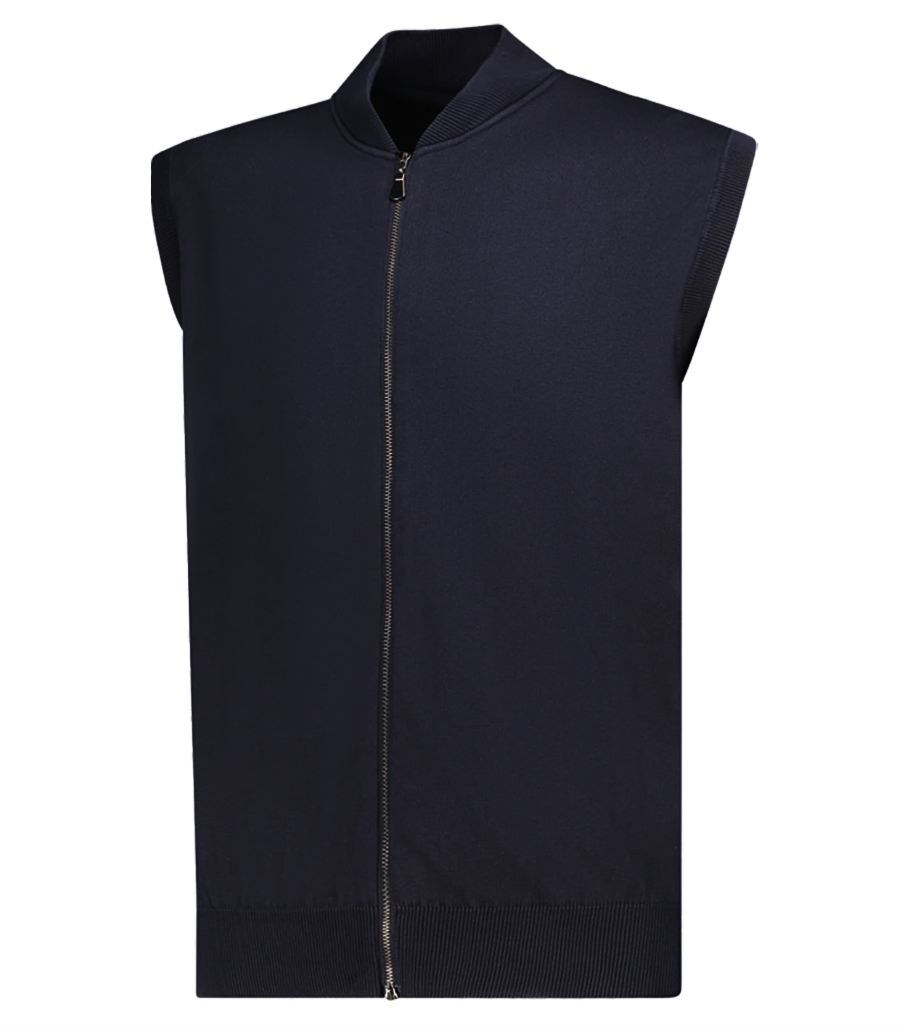 Gilet con zip blu notte