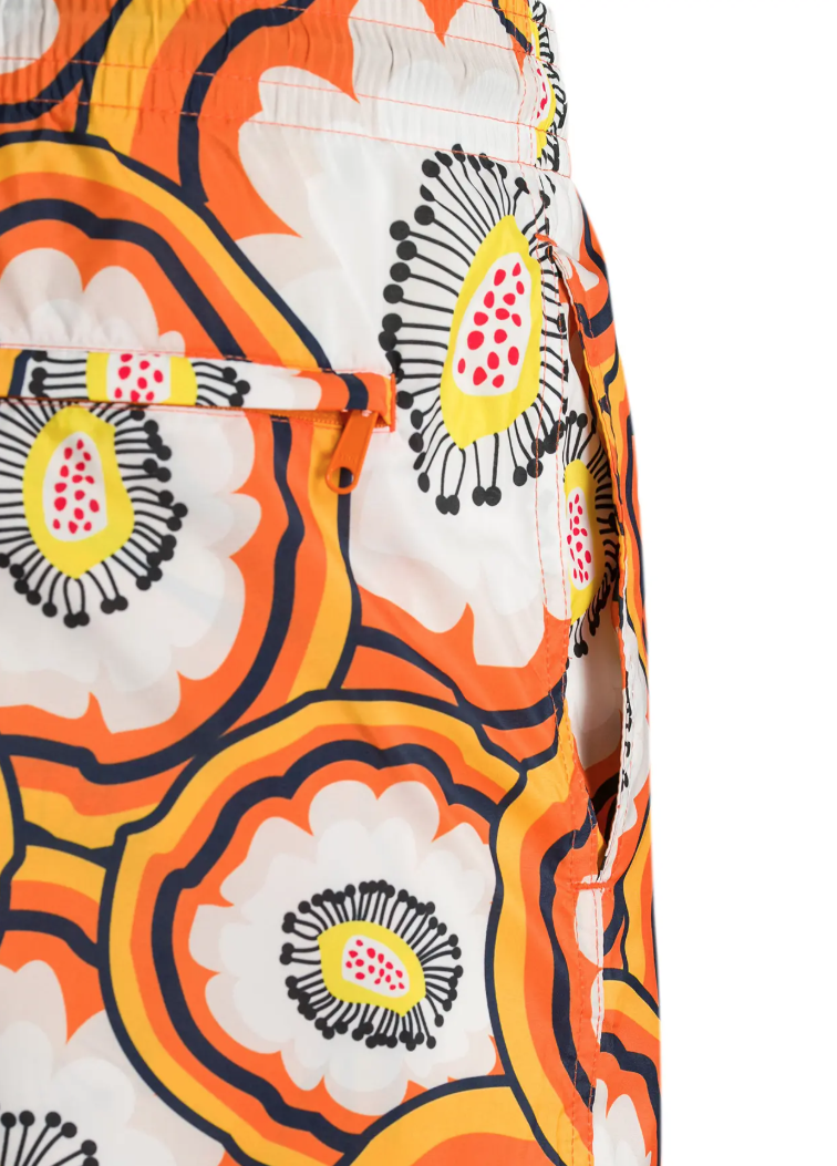 Swim shorts orange flowers
