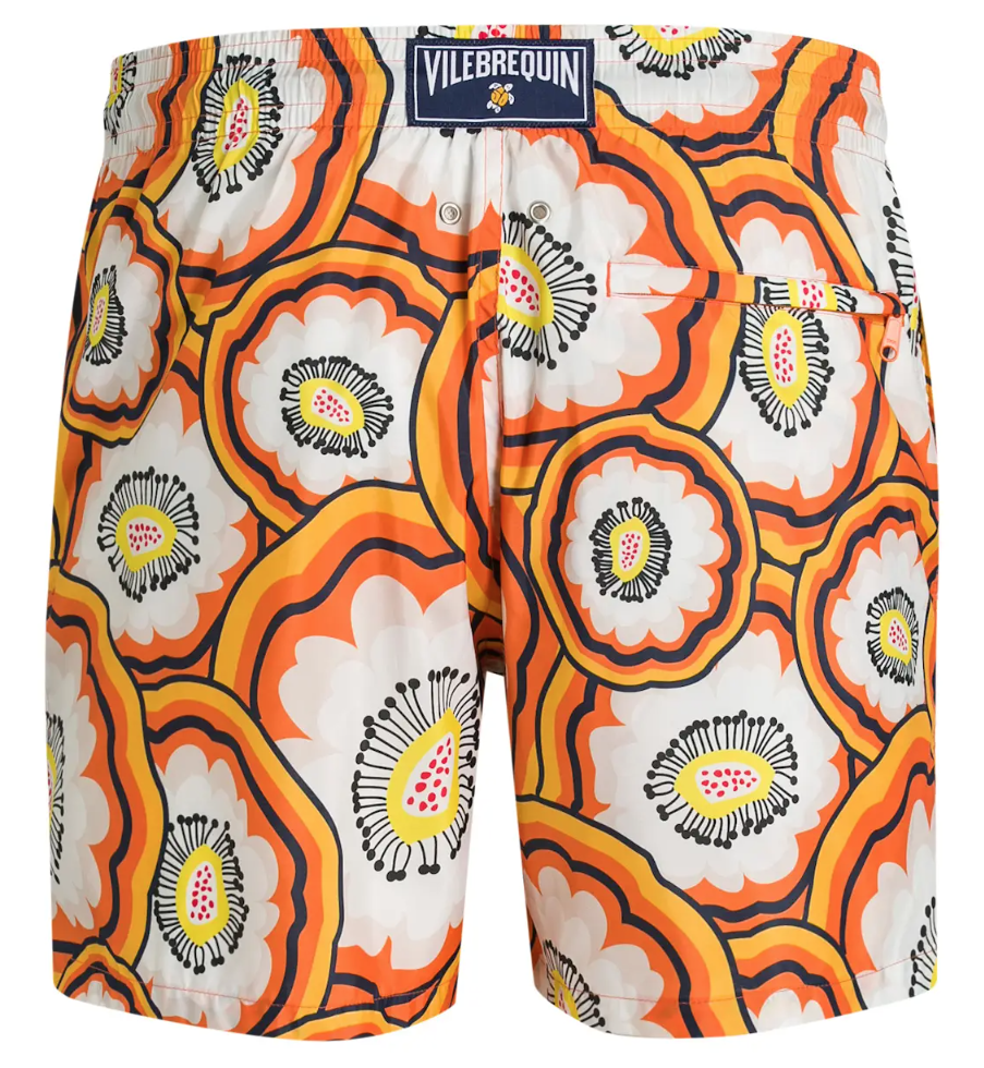 Swim shorts orange flowers
