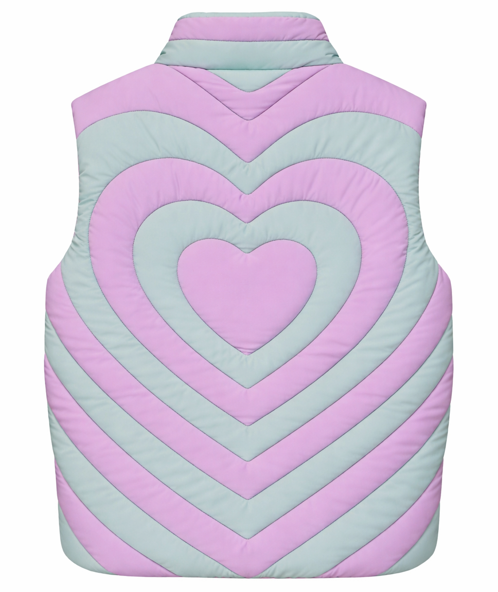 Gilet trapuntato con stampa