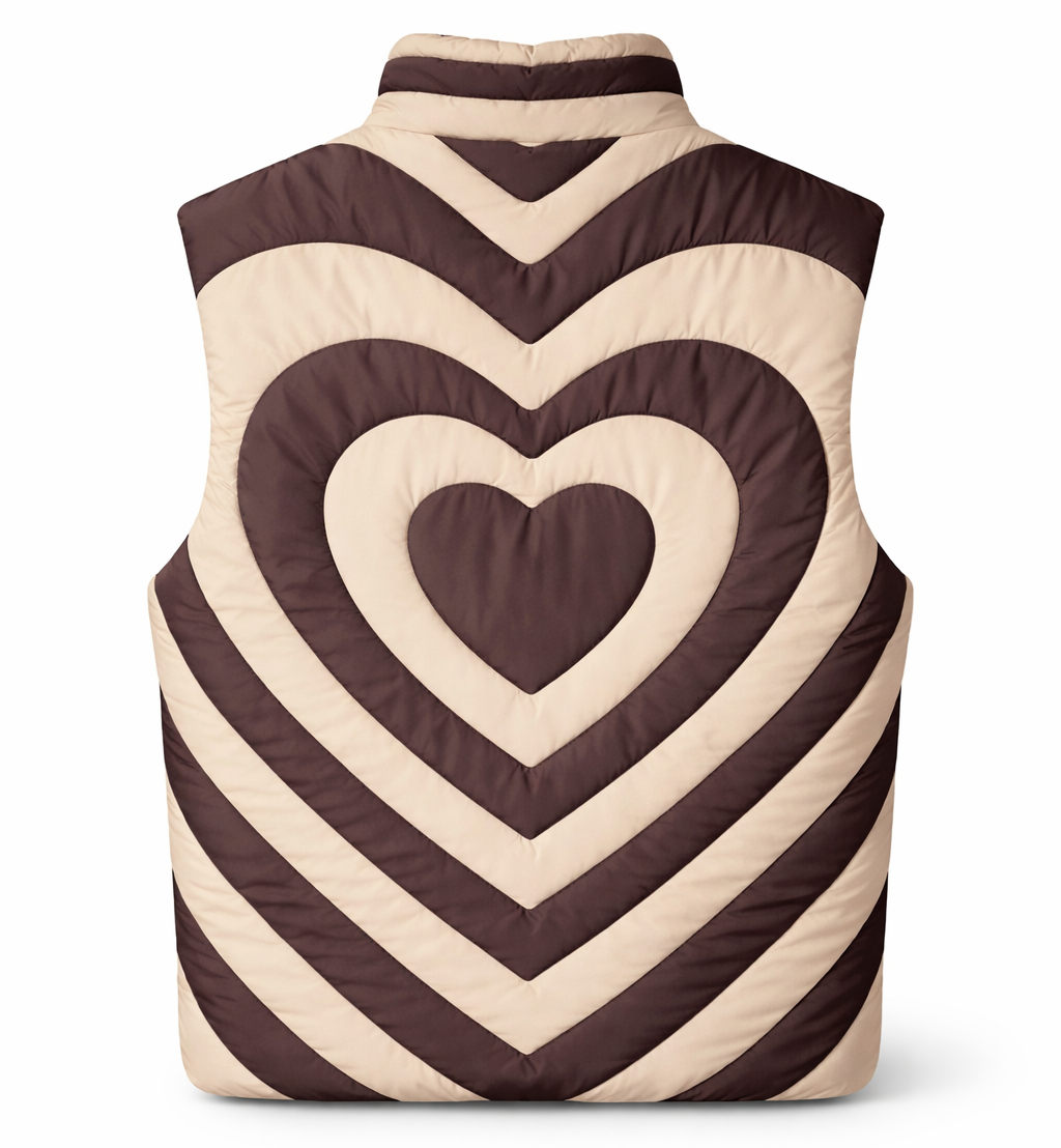 Gilet trapuntato con stampa