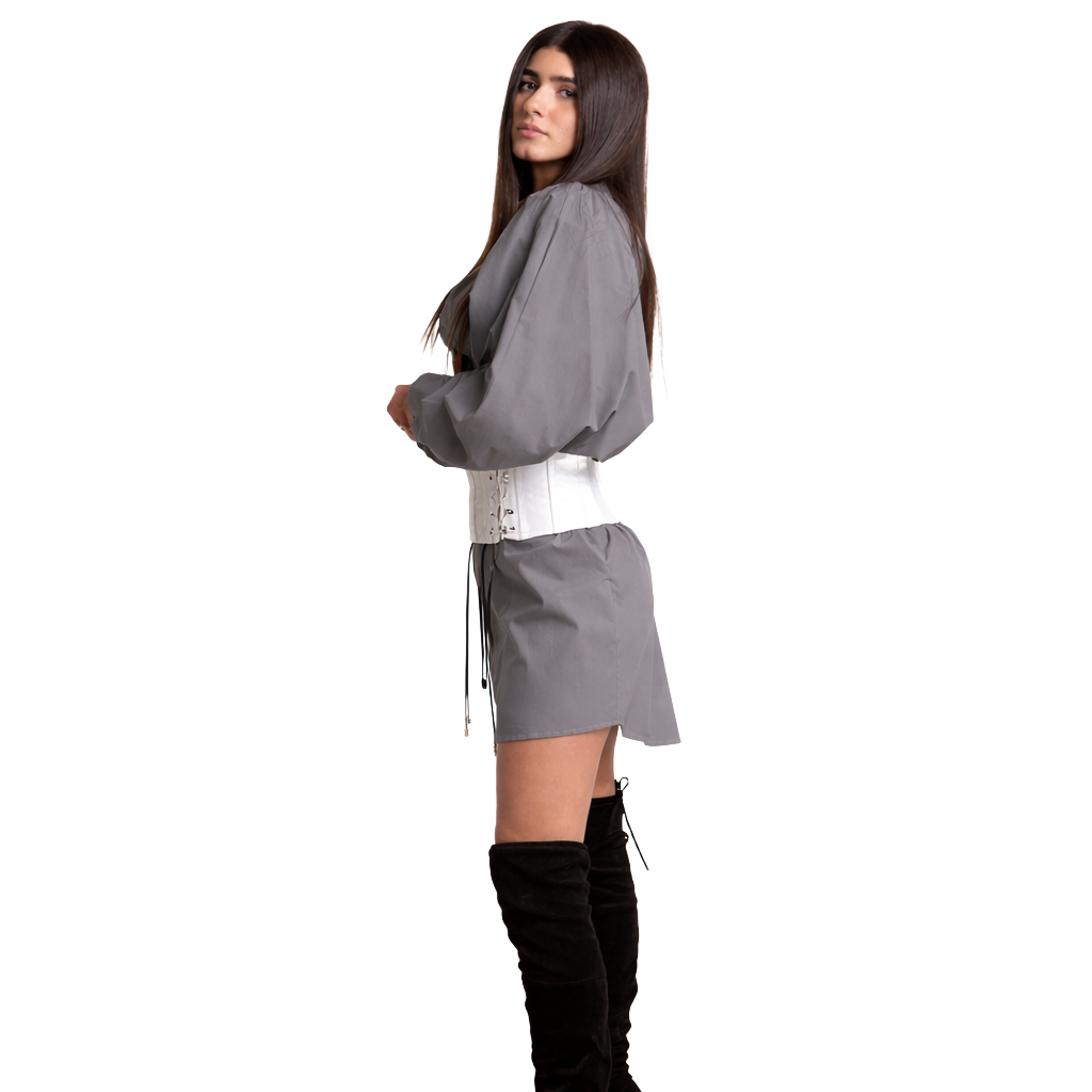 Top bianco con coulisse