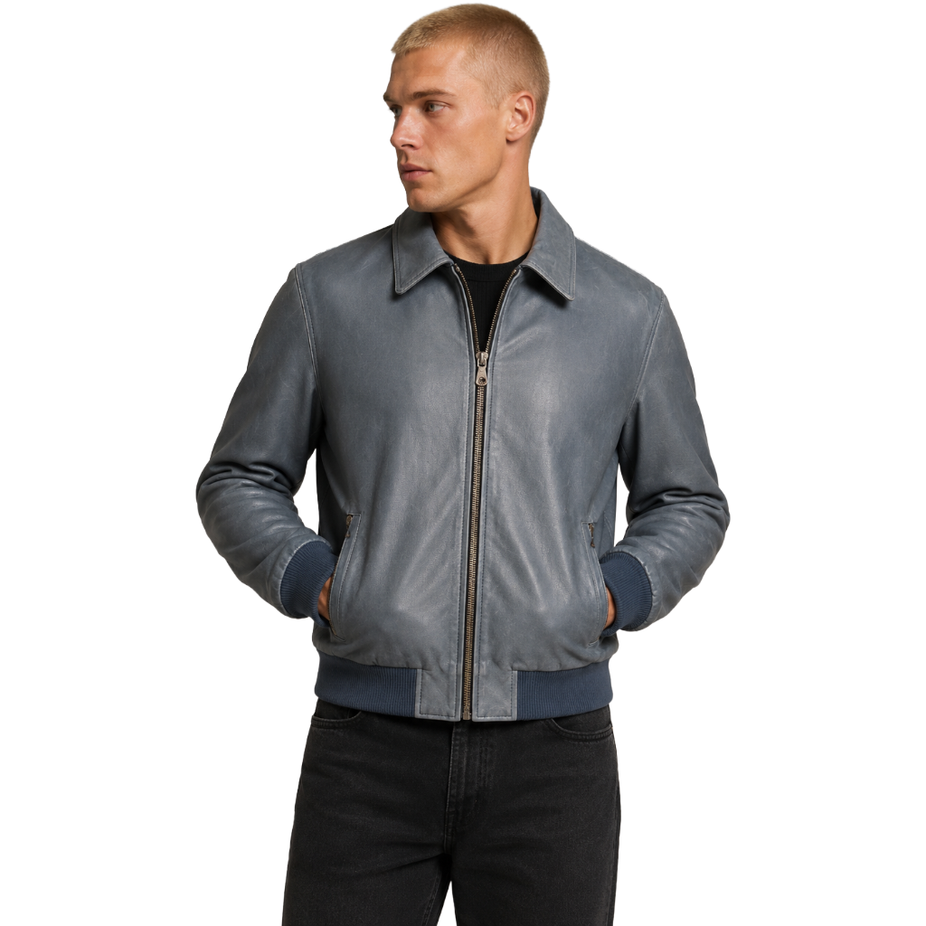 Dolce & Gabbana Giacca in pelle azzurra