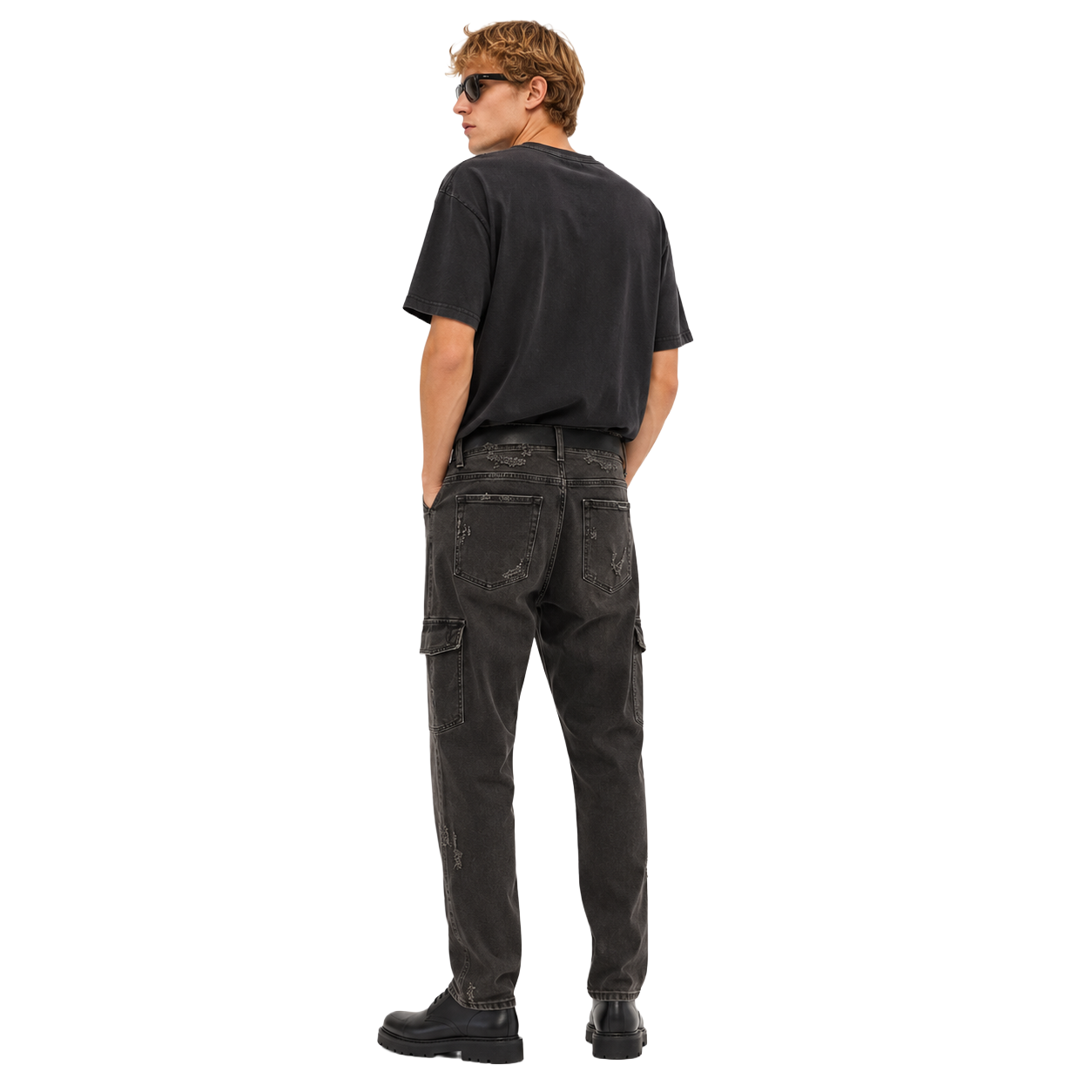 Pantalone in denim cargo