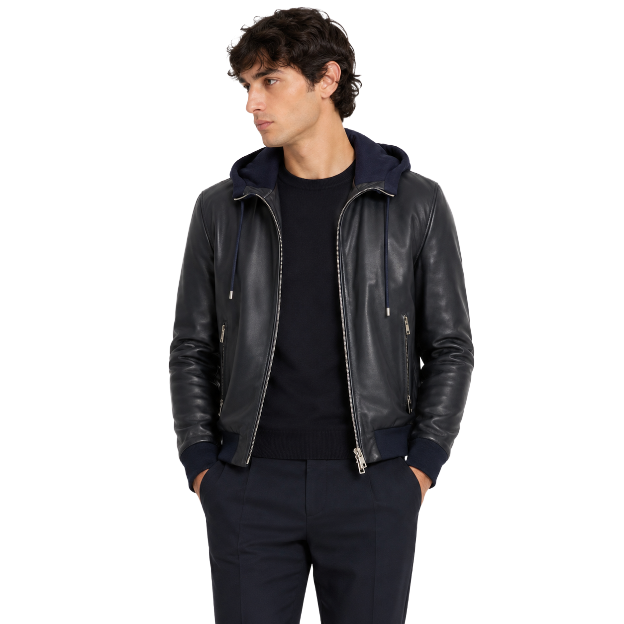 Dolce & Gabbana Giacca in pelle con cappuccio