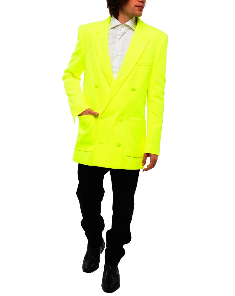 Blazer doppiopetto giallo fluo