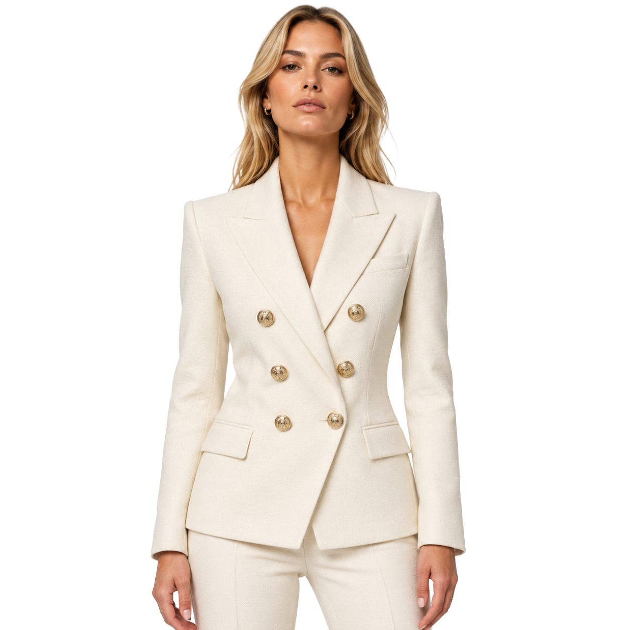 Balmain Giacca doppiopetto bianca