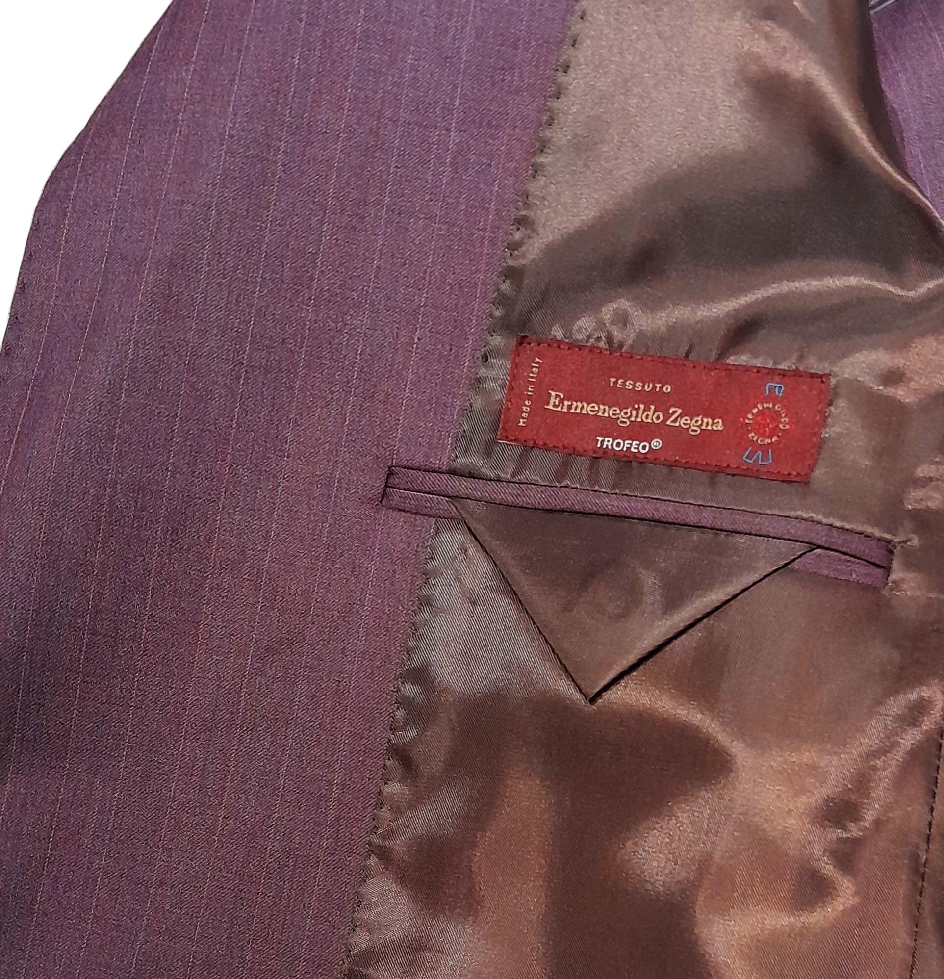 Completo lana gessato viola