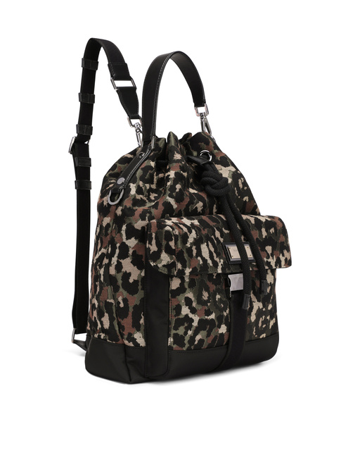Borsa a tracolla jacquard mimetica