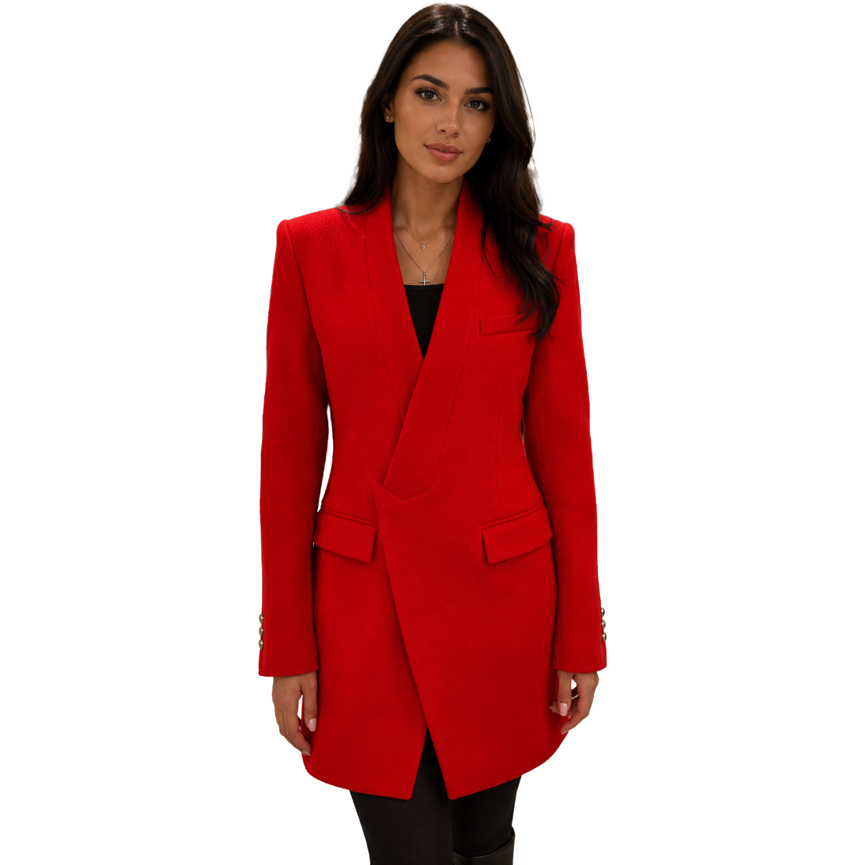 Balmain Cappotto monopetto rosso