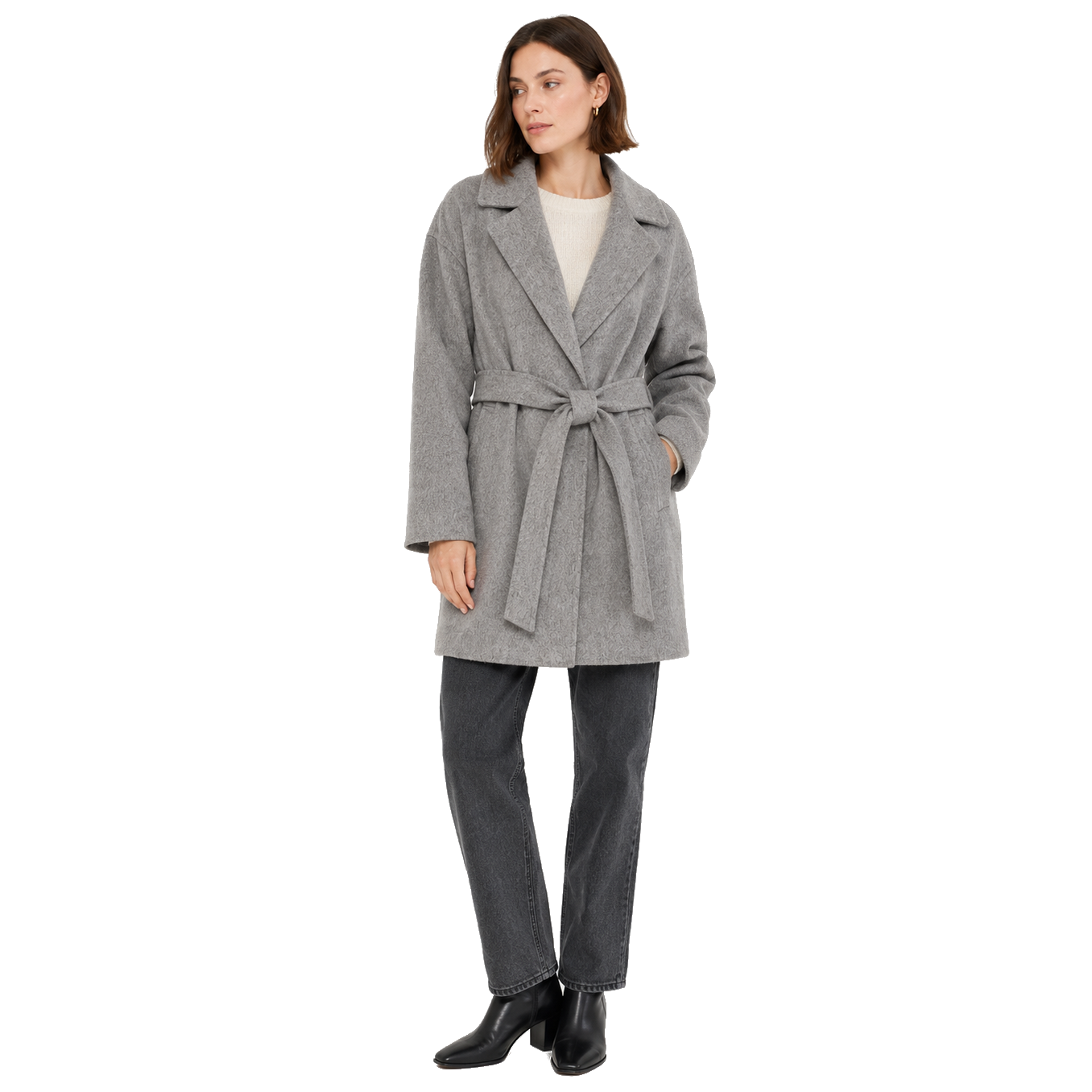 Cappotto lana con cintura