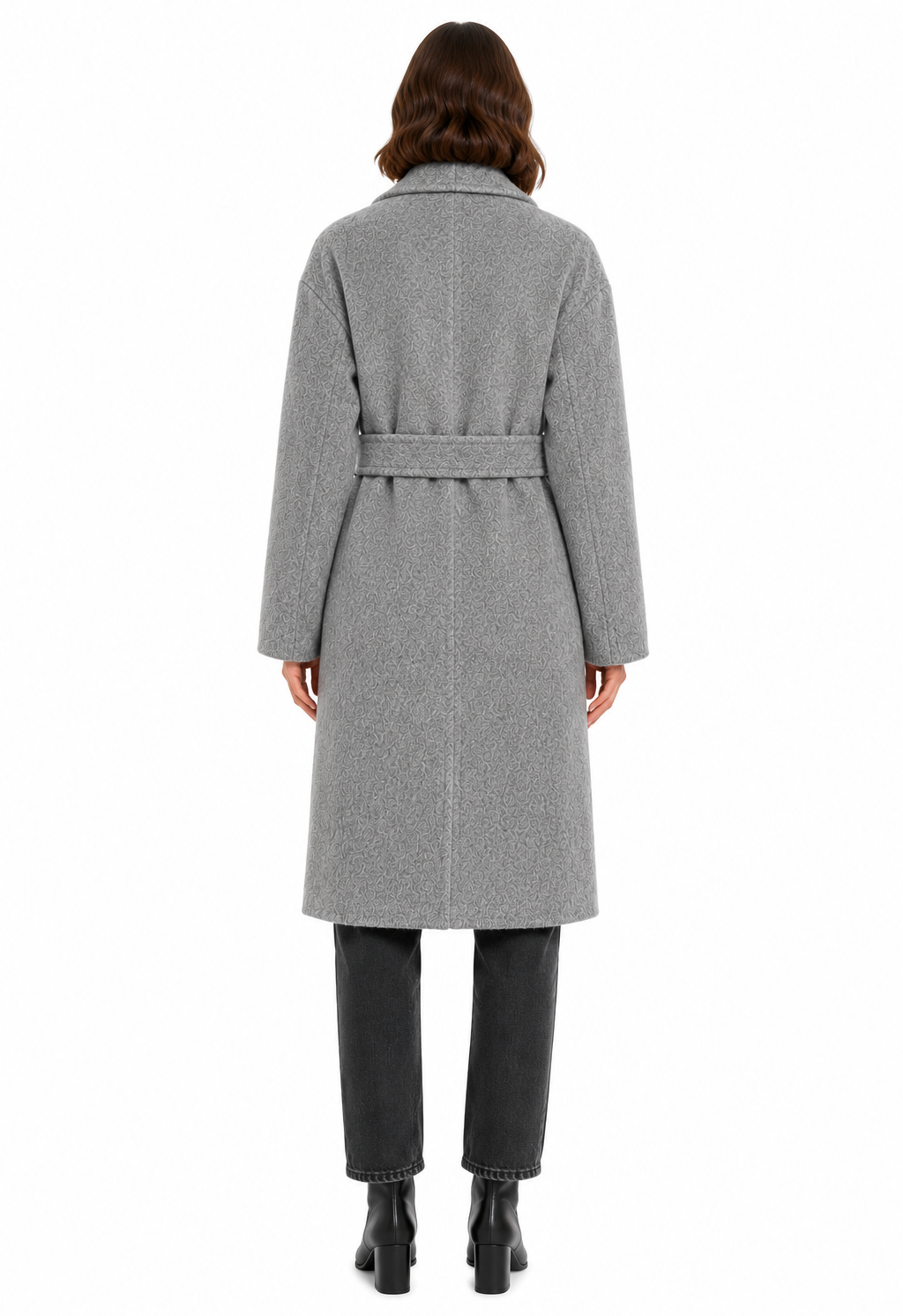 Cappotto lungo lana con cintura