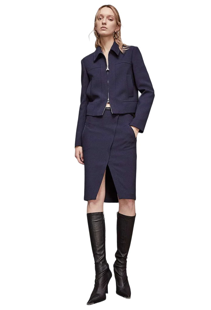 Gonna longuette navy