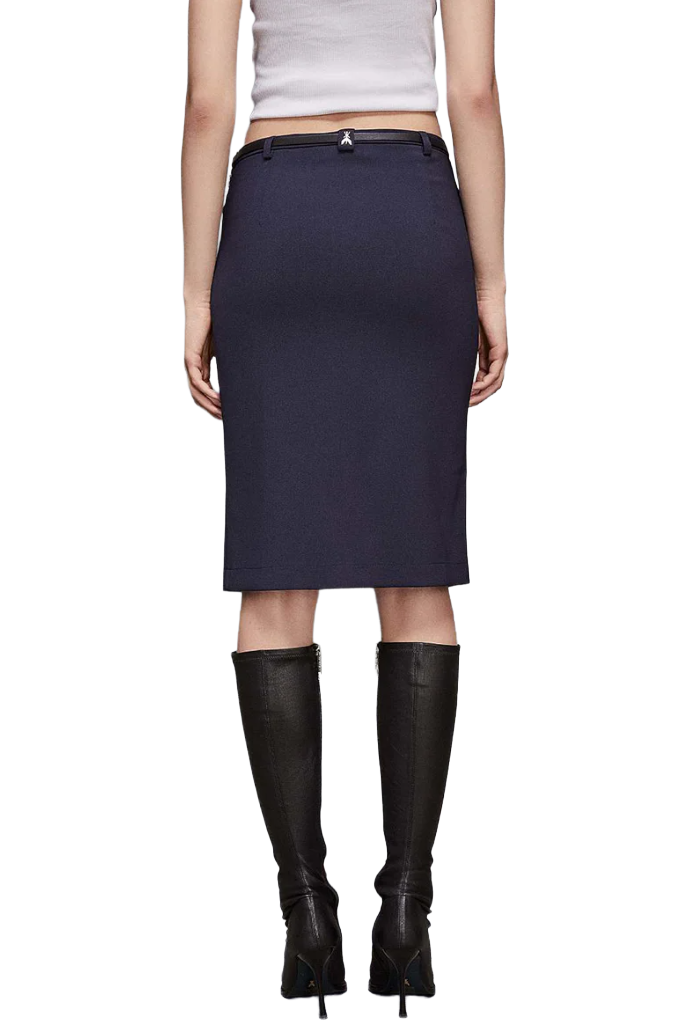 Gonna longuette navy