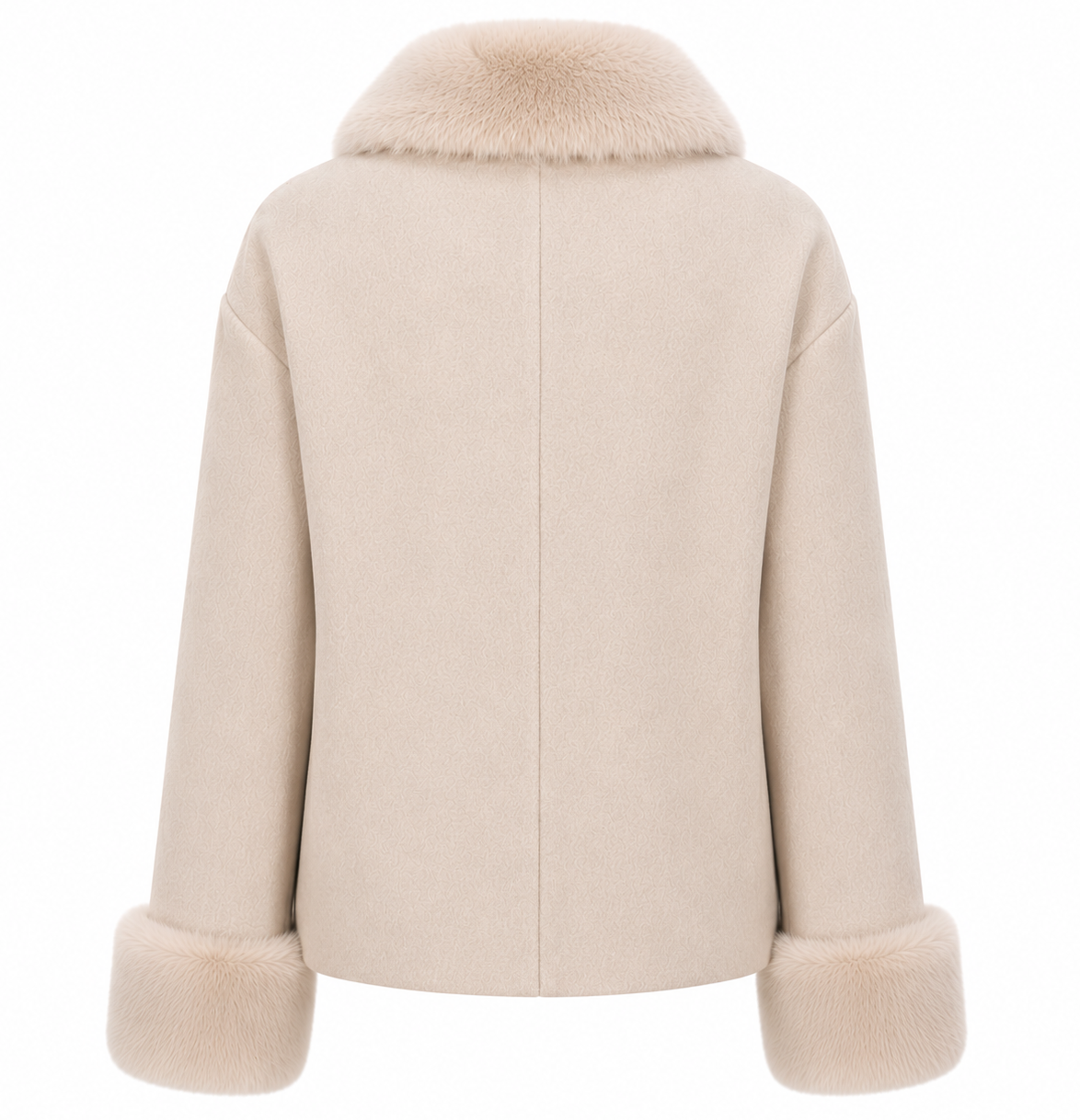 Cappotto corto pelliccia beige