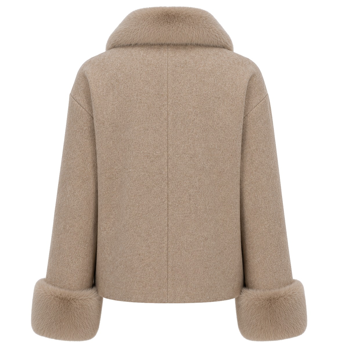 Cappotto corto pelliccia camel