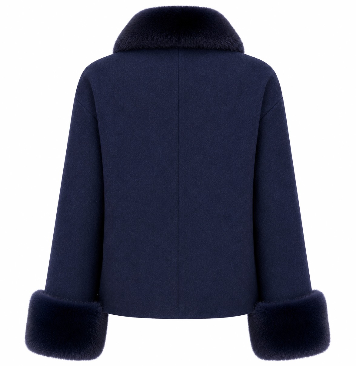 Cappotto corto pelliccia blu