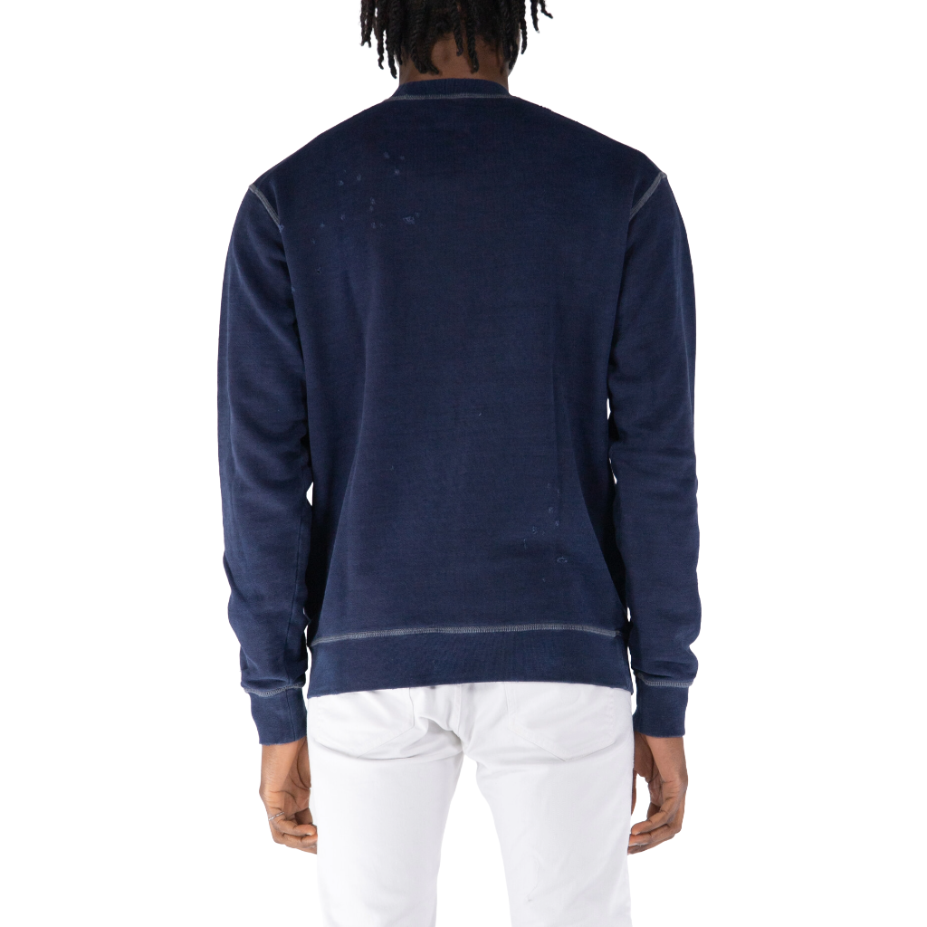 Felpa girocollo distressed
