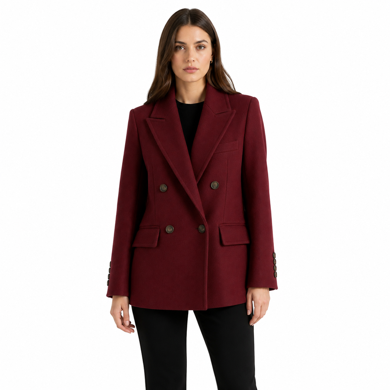 Cappotto corto doppiopetto burgundy