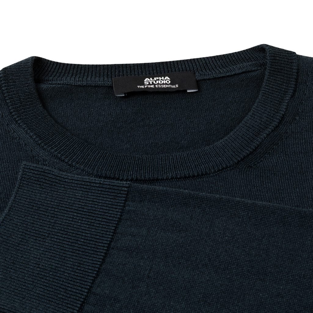 Maglia girocollo seta e cashmere