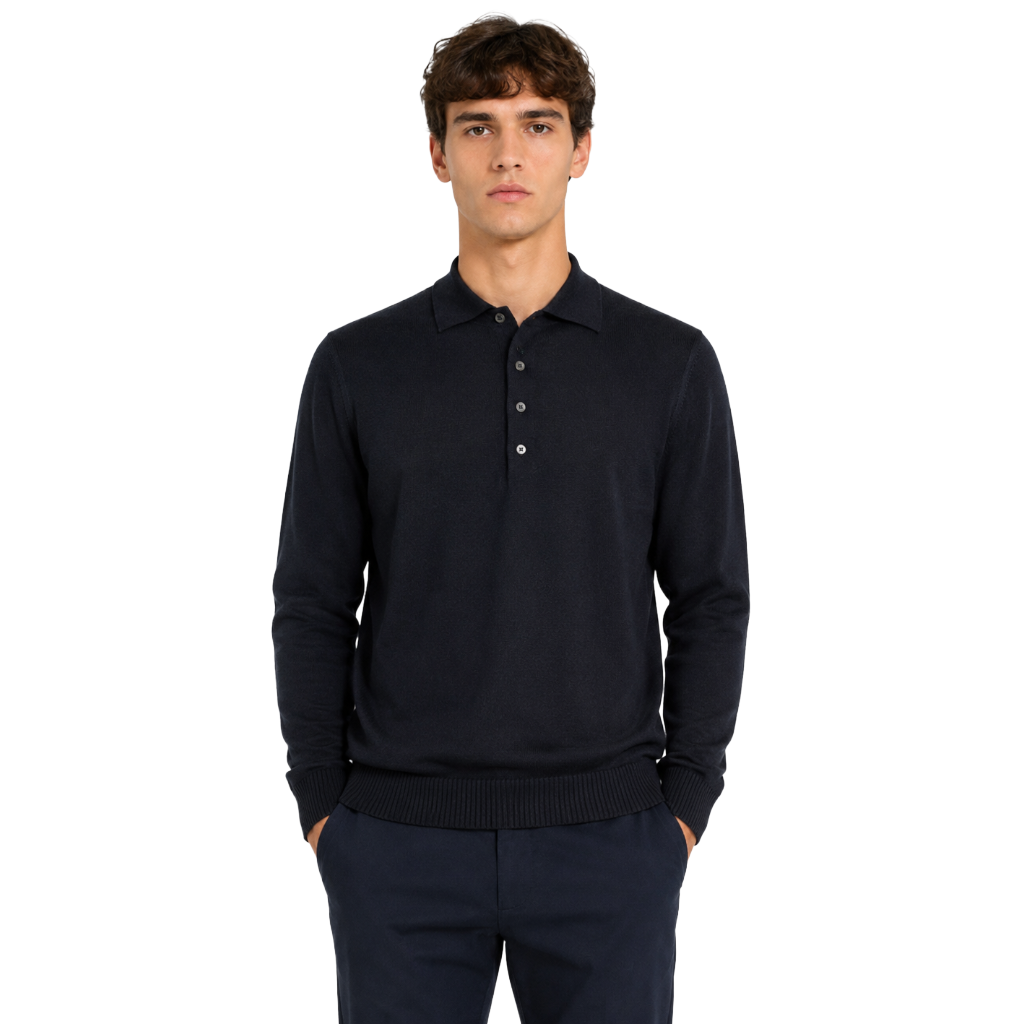 Polo slim a maniche lunghe