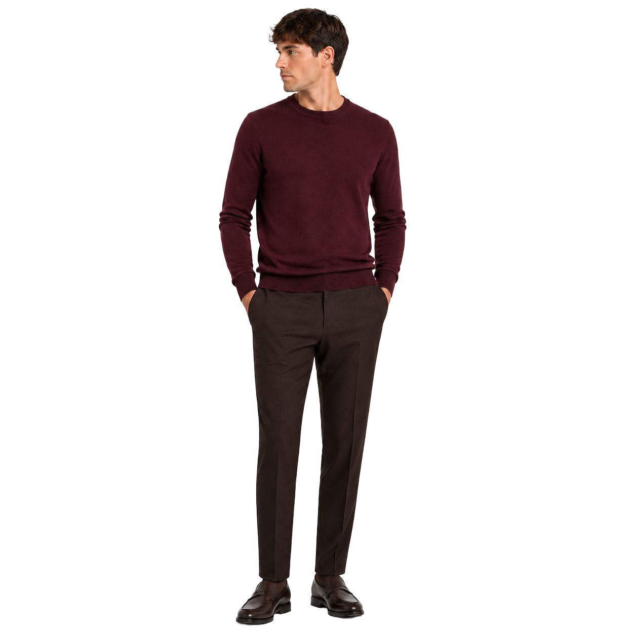 Maglia girocollo lana merino