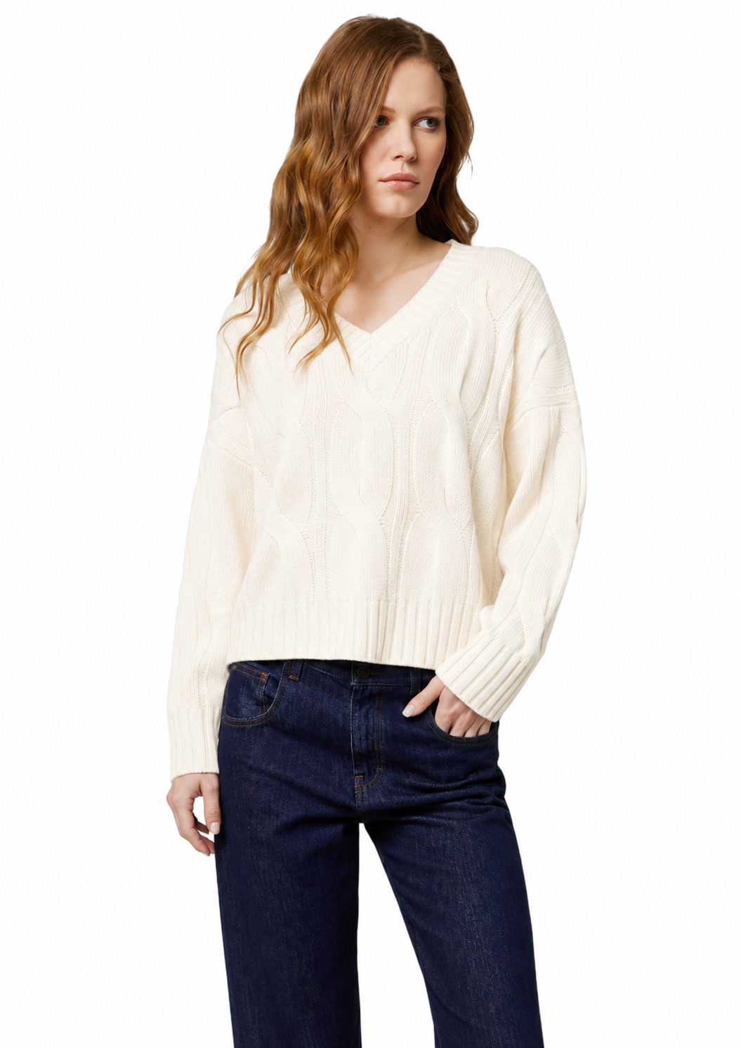 Scollo v m/l boxy weaving