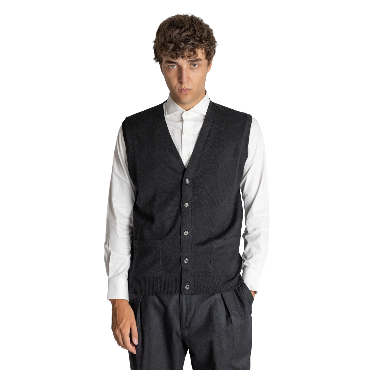 Cardigan smanicato